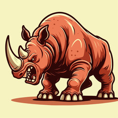 Fototapeta premium illustration of a fericious rhino