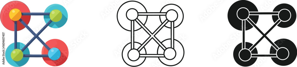Poster colorful network connection icon vector illustration design for graphic and web design