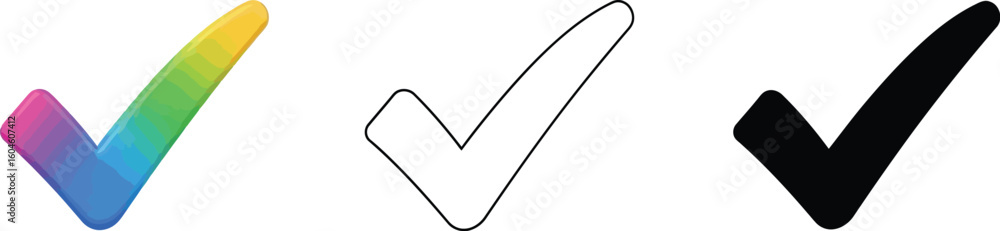 Poster check mark vector design element symbol icon right sign correct choice approval graphic art