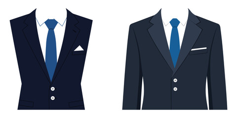 Blazer Suit Icon Set – Formal Business Jacket and Tie Vector for Fashion and Corporate Wear