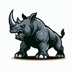 Obraz premium illustration of a fericious rhino