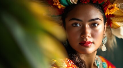 Portrait of a woman with flower crown