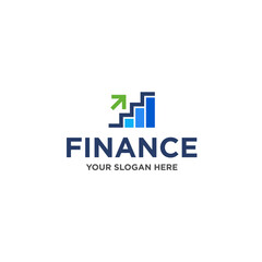 Financial logo design with arrow and financial chart concept, suitable for your financial company.