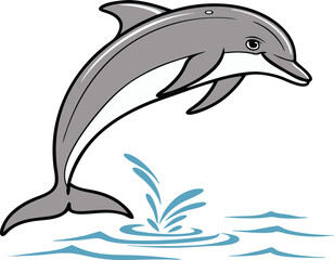 Naklejka premium realistic dolphin jumping ocean wildlife design transparent background