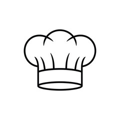 Simple outline drawing of a chef s hat