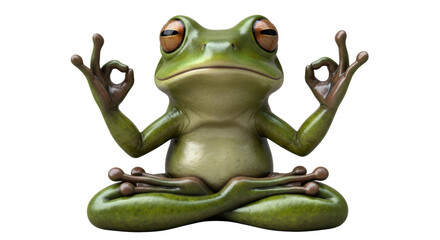 Isolated yoga frog in lotus position