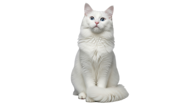 Isolated White Angora Cat