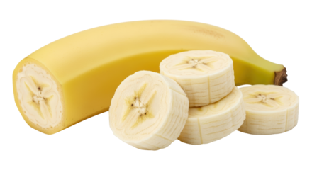 Isolated Banana and Slices