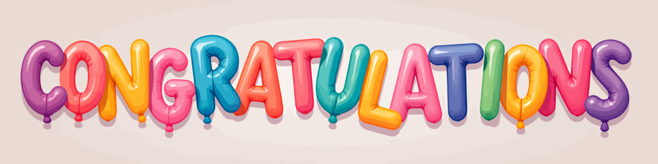 Colorful Balloon Congratulations Message in Celebratory Setting