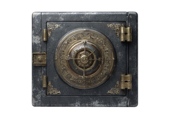 Obraz premium old metal safe with gold coins