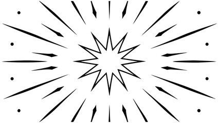 Obraz premium Starburst burst explosion ray light flash star graphic vector decorative design element illustration