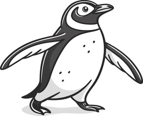 Naklejka premium waddling penguin isolated silhouette on transparent background