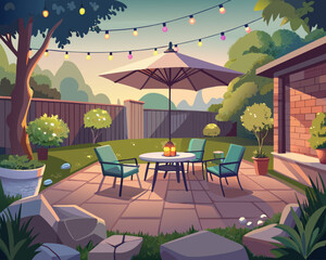 outdoor cafe in the garden