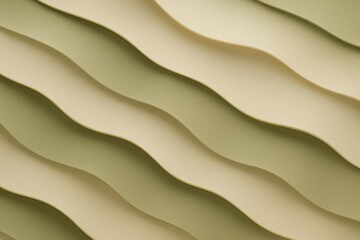 Wavy stripe pattern in beige and olive green forming a calm abstract design for digital decor and textile surfaces