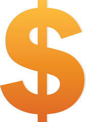 Orange Dollar Icon for Financial Themes