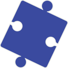 Blue Puzzle Piece Icon – Isolated Jigsaw Illustration PNG