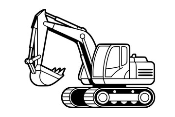 Excavator  Bold Minimalist Vector Line Art for Apparel and Vinyl Cutting