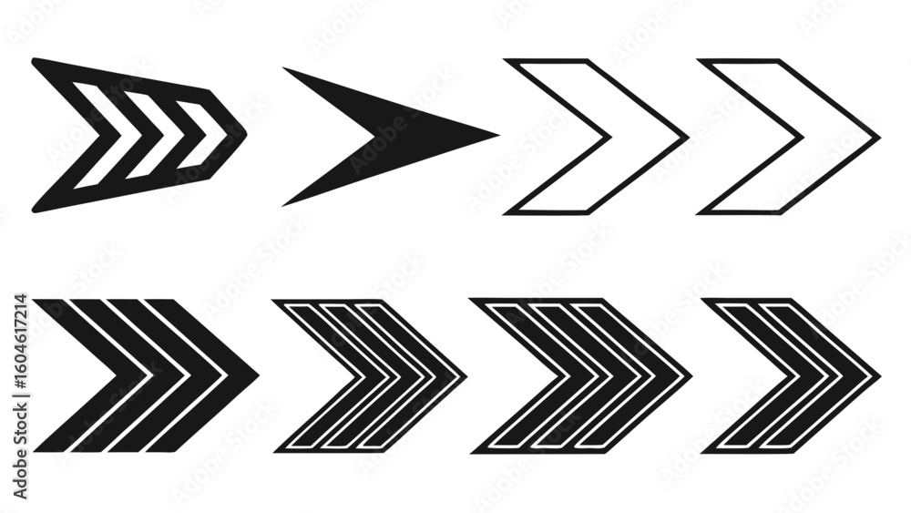 Poster vector arrows right direction next forward navigation pointer sign symbol graphic element illustrati