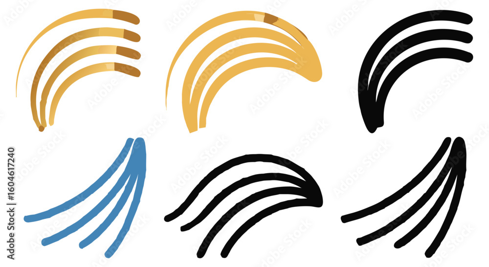 Poster vector illustration of curved lines design element abstract modern art graphic shape decorative vect