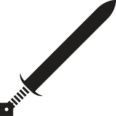 sword silhouette, vector illustration on a white background