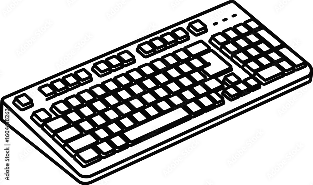 Fototapete minimalist isometric keyboard icon - technology and computing design element