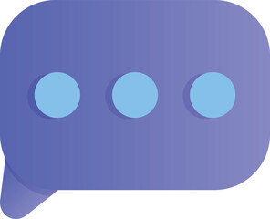 Purple Chat Bubble Icon – Typing Message Symbol Vector
