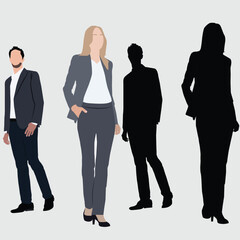 Fototapeta premium silhouettes of business people