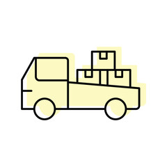Fototapeta premium Delivery Truck color shadow thinline icon , vector, pixel perfect, illustrator file 