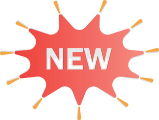 Red NEW Label Icon – Fresh Tag Burst Vector Graphic