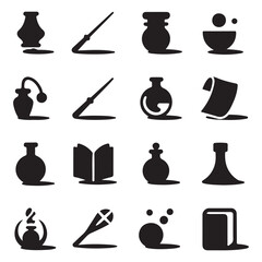 Enchanted symbols and magical items icon pack