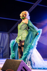 Drag queen performing on stage during a show