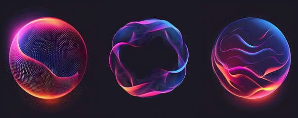 glowing sphere, plasma ball, glowing neon light, 3d render