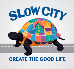 Slow City Turtle: Colorful Community on Road to Good Life