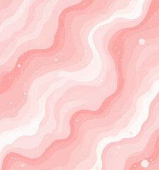 Soft Pink Waves: Dreamy Abstract Background with White Dots