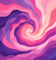 Swirling Galaxy of Pink and Purple Dreams