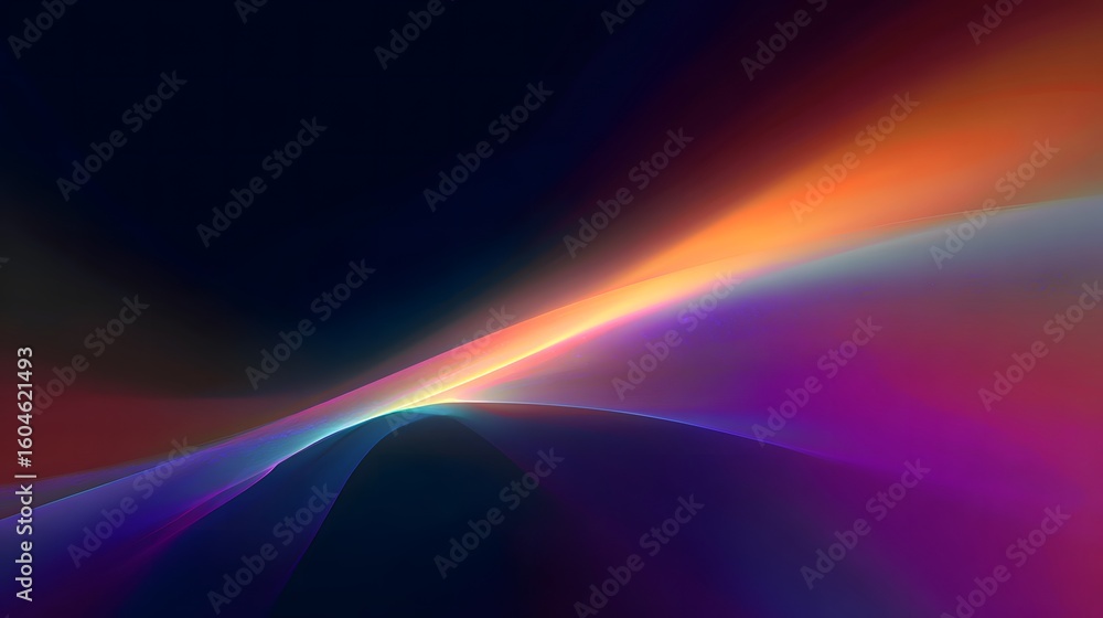 Poster abstract spectrum with gradient colors and flowing lines