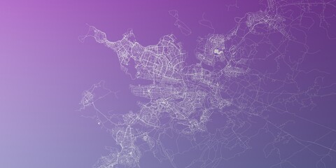 Reykjavik (Iceland) street map. The style of the map is purple gradient