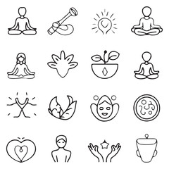Minimal wellness and meditation symbols