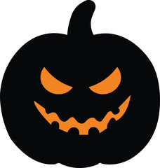 Black halloween pumpkin illustration vector graphic art