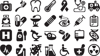 medical icons set