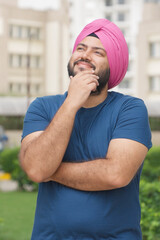 Vertical Photo of Sikh Indian Man Admiring