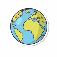 Obraz premium Illustration of a colorful globe showing continents and oceans 