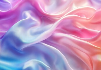 Obraz premium A Captivating Display of Soft, Flowing Fabric in Gradient Hues of Pink, Purple, and Blue, Creating a Dreamy and Ethereal Atmosphere with Smooth Textures