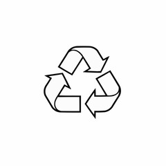 Obraz premium Recycling symbol in minimalist outline design on white background 