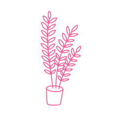 handdrawn pink plant women's day