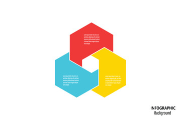 Business Infographic Chart Template Venn Diagram 3 Options Presentation Steps with Vector Illustration. Venn Diagram Elements
