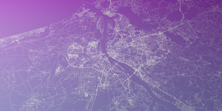 Riga (Latvia) street map. The style of the map is purple gradient