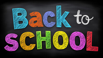 Colorful Text Back to School on the board. Back to School concept