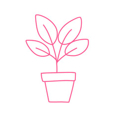 handdrawn pink plant women's day