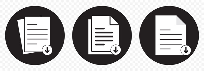 Document Download Icon Pack – DOC Format with Down Arrow.